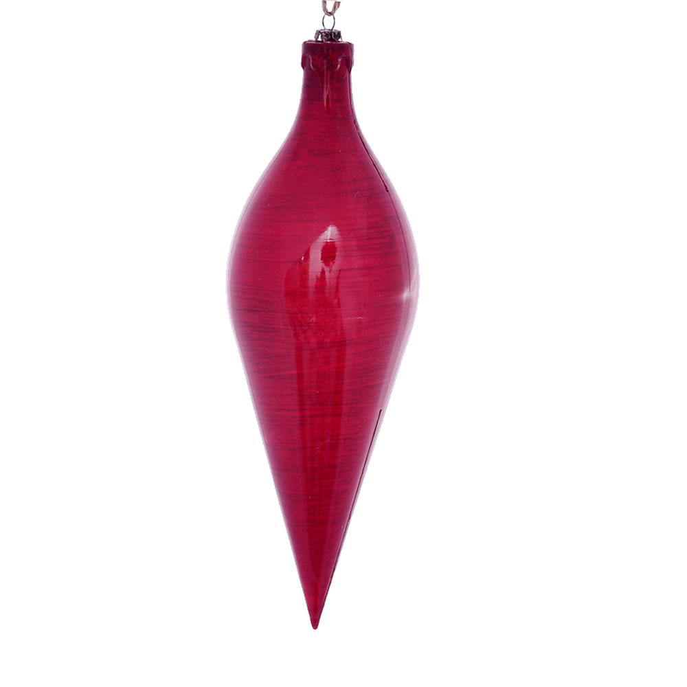 12 in. Red Wood Grain Shuttle Ornament - 2 per Bag