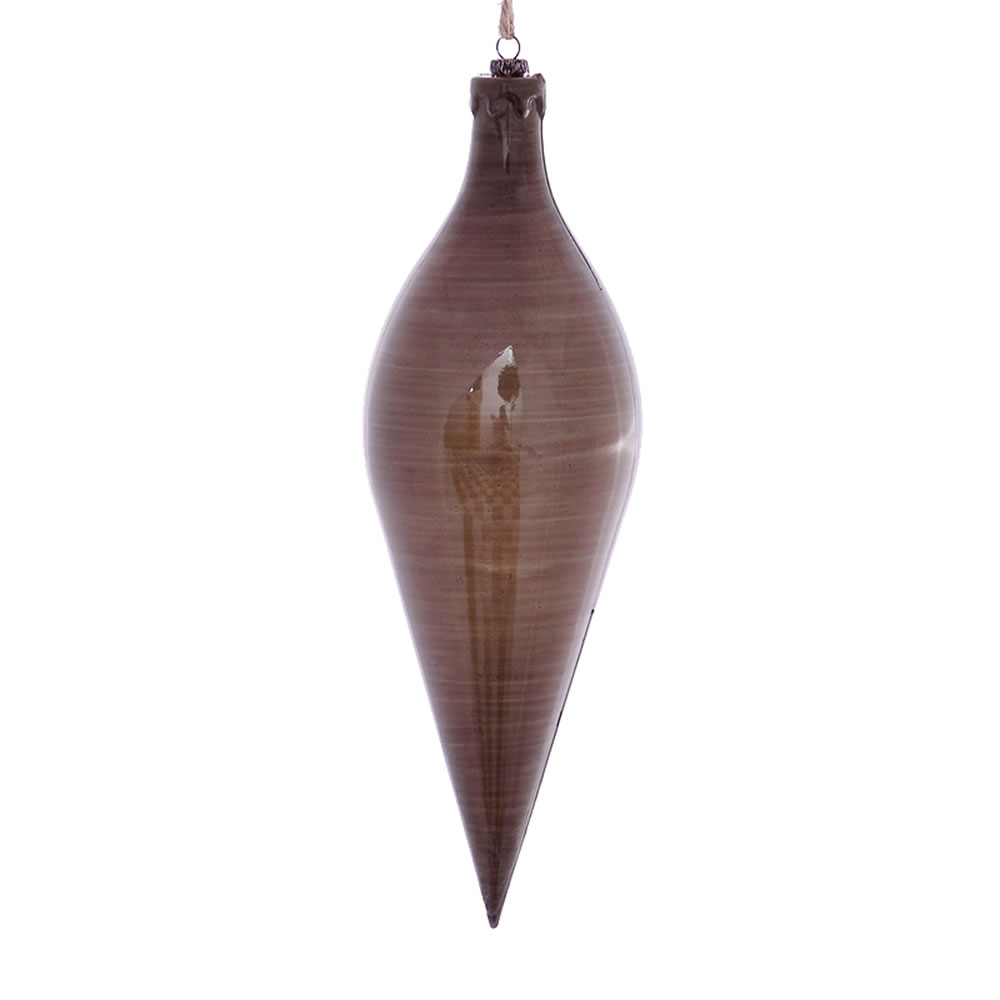 12 in. Pewter Wood Grain Shuttle Ornament - 2 per Bag