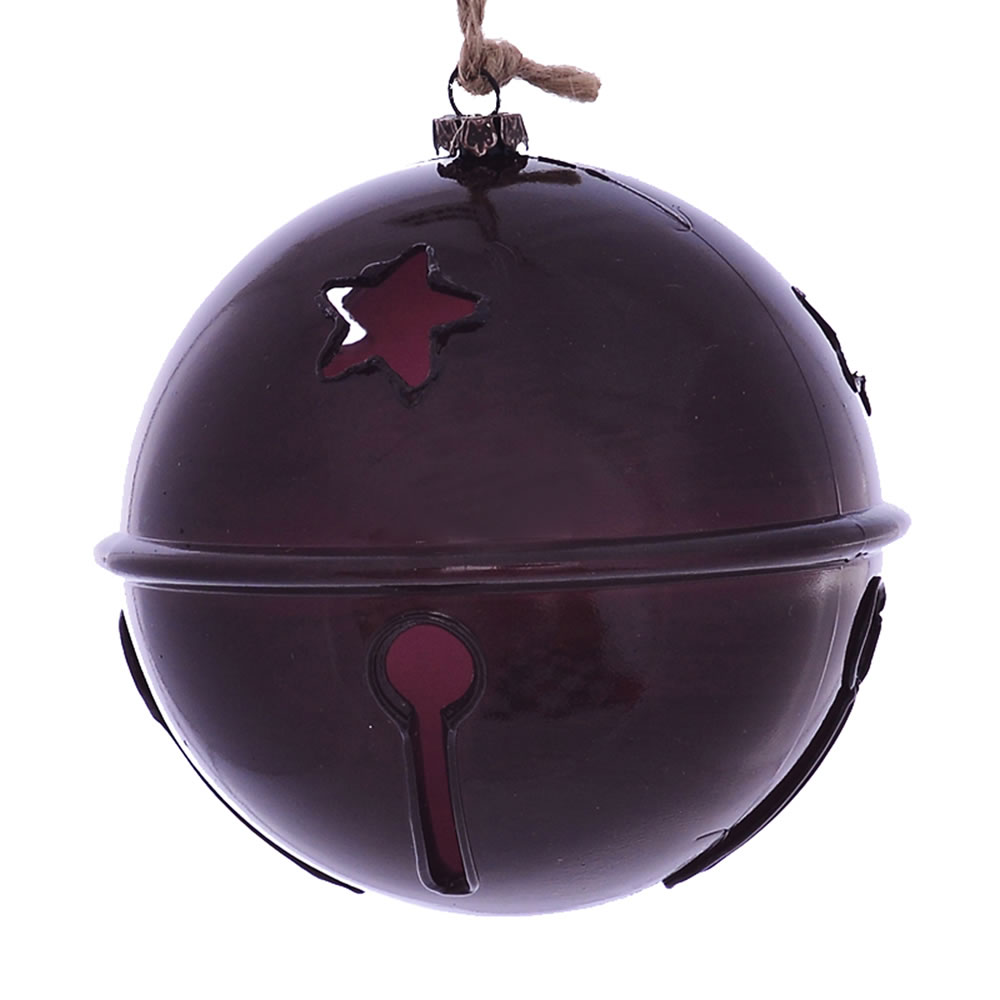 4.75 in. Burgundy Wood Grain Bell Ornament - 4 per Bag