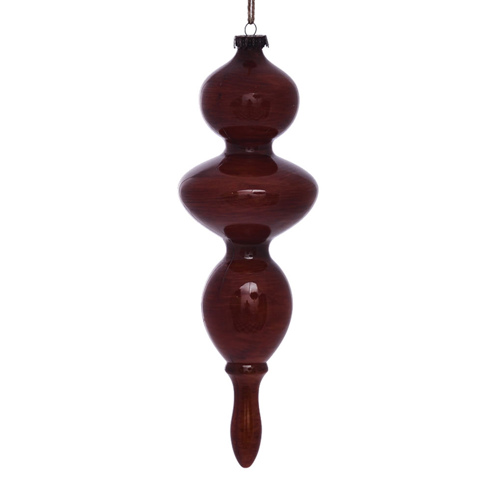 14 in. Copper Wood Grain Finial Ornament - 3 per Bag