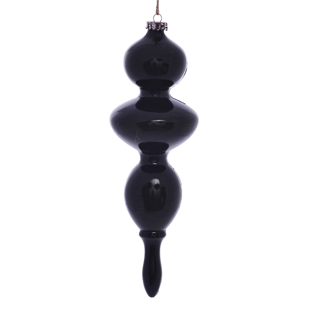 14 in. Moss Green Wood Grain Finial Ornament - 3 per Bag