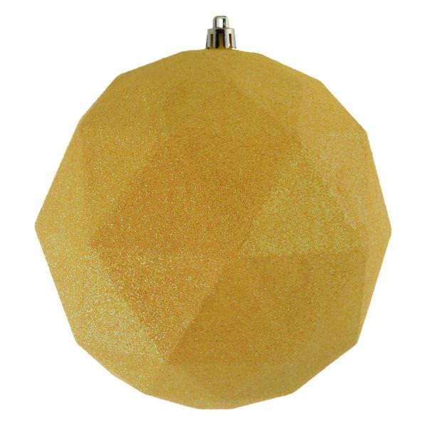 4.75 in. Yellow Glitter Geometric Ball Ornaments - 4 per Bag