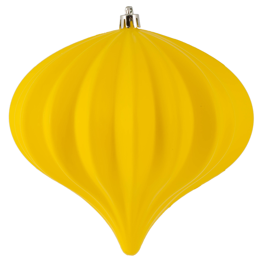 5.7 in. Yellow Matte UV Drilled Onion Ornament - 3 per Bag