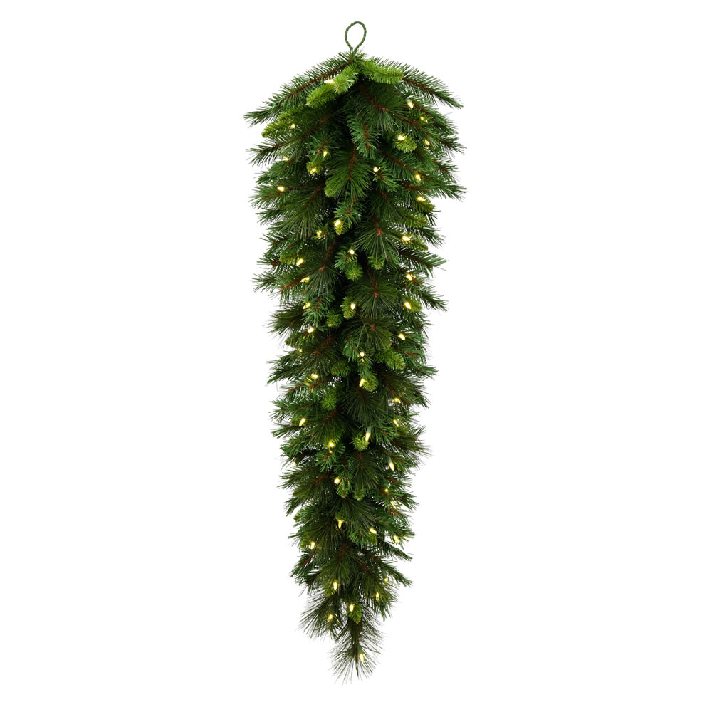 36 in. Bangor Mixed Tear Drop with Dura-Lit 50 Warm White LED Mini Lights