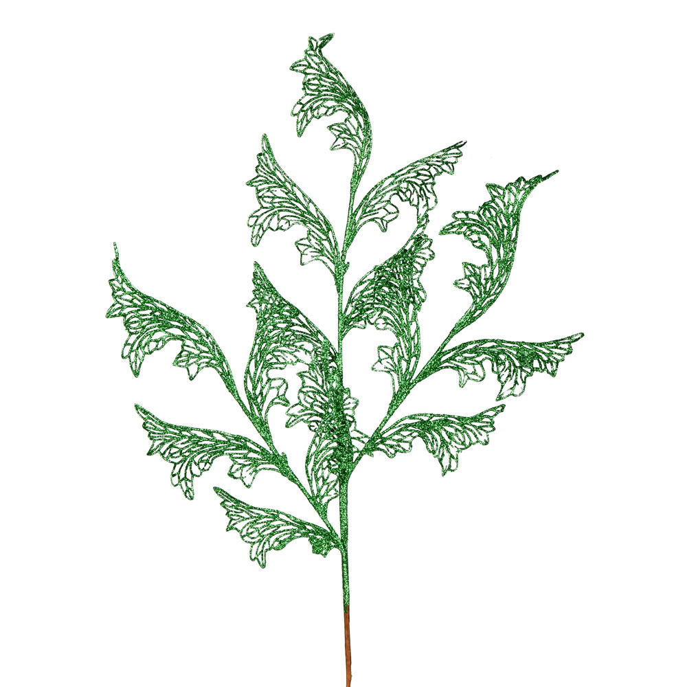 27 in. Green Glitter Coral Bell Spray - 12 per Bag