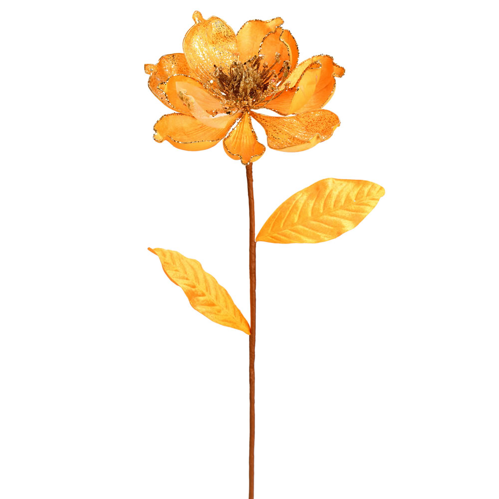 30 in. Gold Glitter Magnolia Spray - 2 per Bag