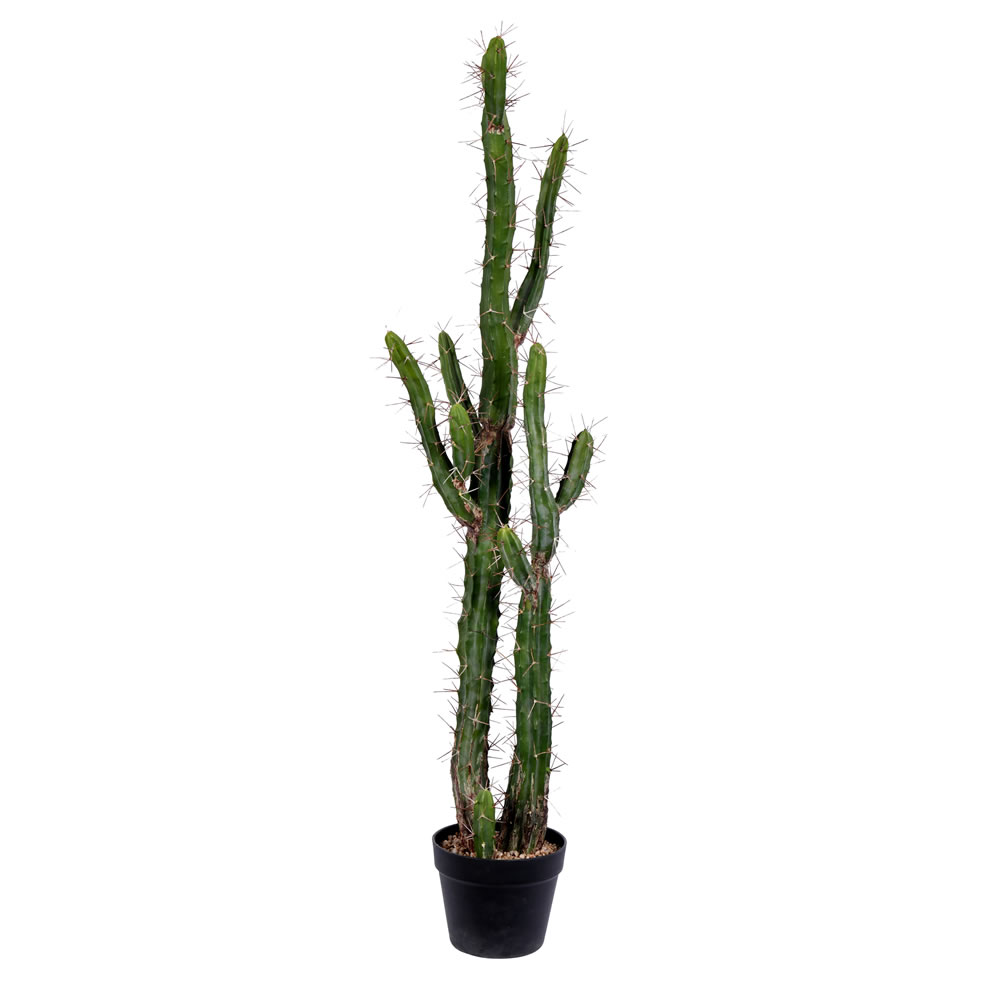 46 in. Green Potted Cactus Plastic Planter Pot