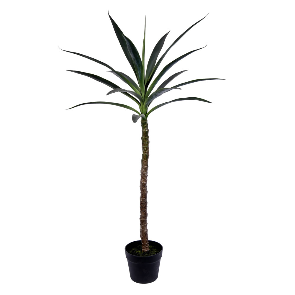 44 in. Green Potted Yucca Tree with Plastic Planters Pot