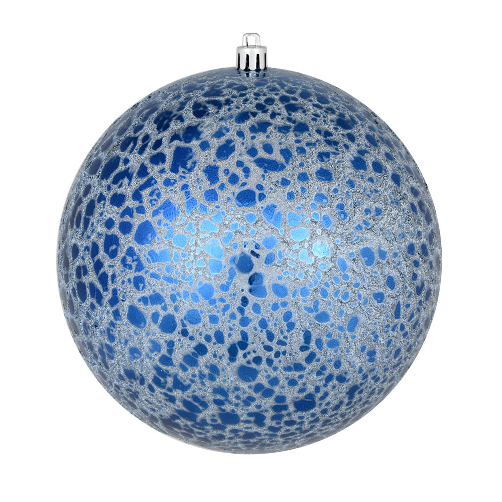 N195431D 4 in. Midnight Blue Crackle Ball Ornament - 6 per Bag