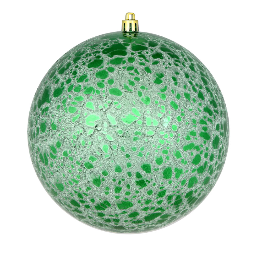6 in. Green Crackle Ball Ornament - 4 per Bag