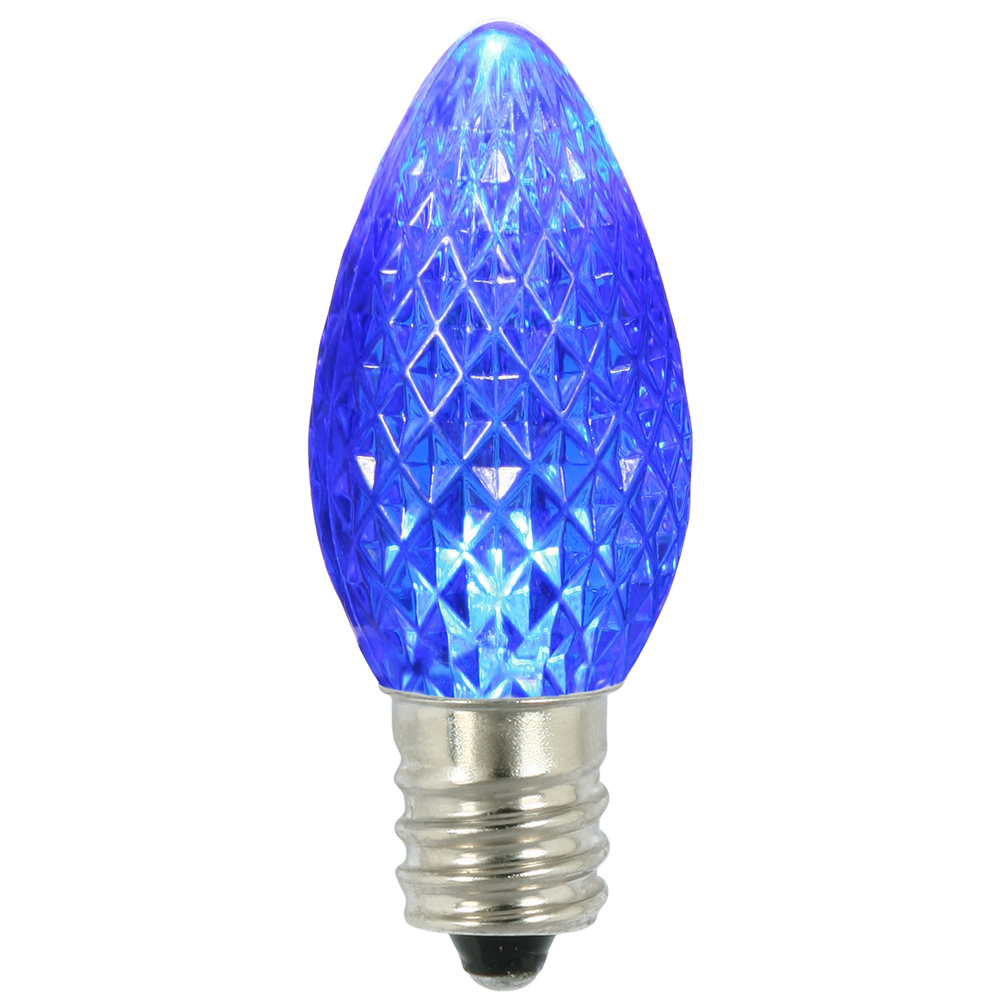 0.38 watt C7 Faceted LED Blue Replacement Bulb