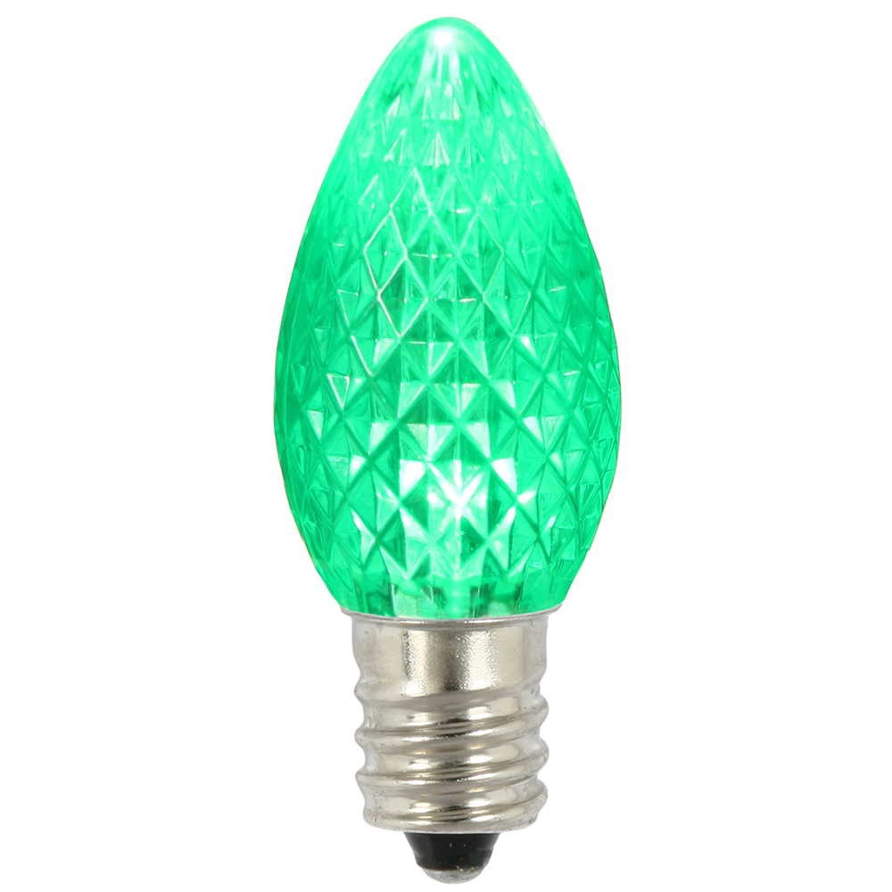 0.38 watt C7 Faceted LED Green Replacement Bulb