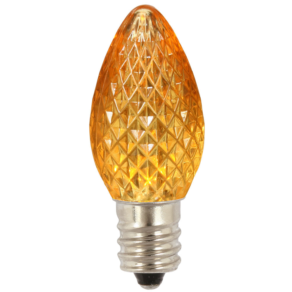 0.38 watt C7 Faceted LED Yellow Replacement Bulb