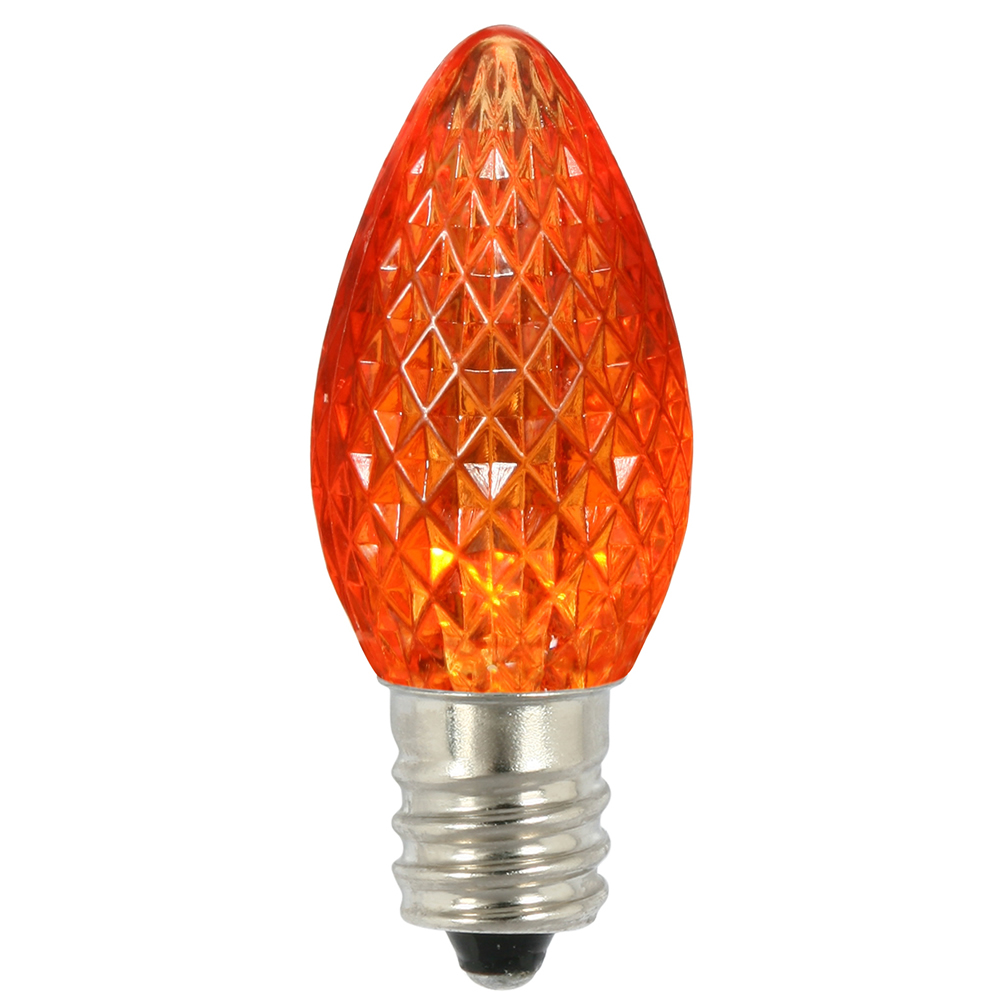 0.38 watt C7 Faceted LED Orange Replacement Bulb