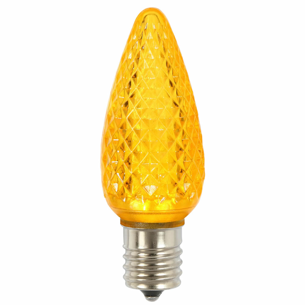 0.45 watt C9 Faceted LED Yellow Replacement Bulb