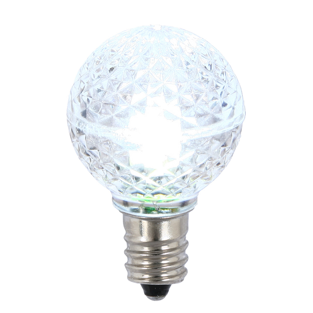 0.45 watt G30 Faceted LED Cool White Bulb with E12 Nickel Base