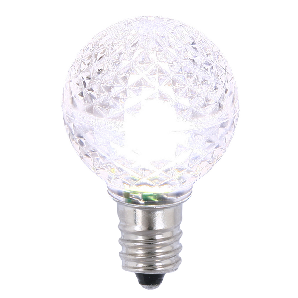 0.45 watt G30 Faceted LED Pure White Bulb with E12 Nickel Base