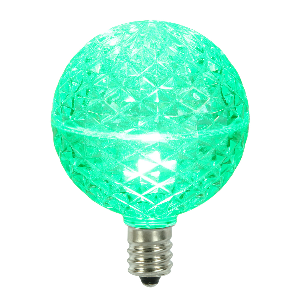 0.38 watt G50 Faceted LED Green E12 Replacement Bulb