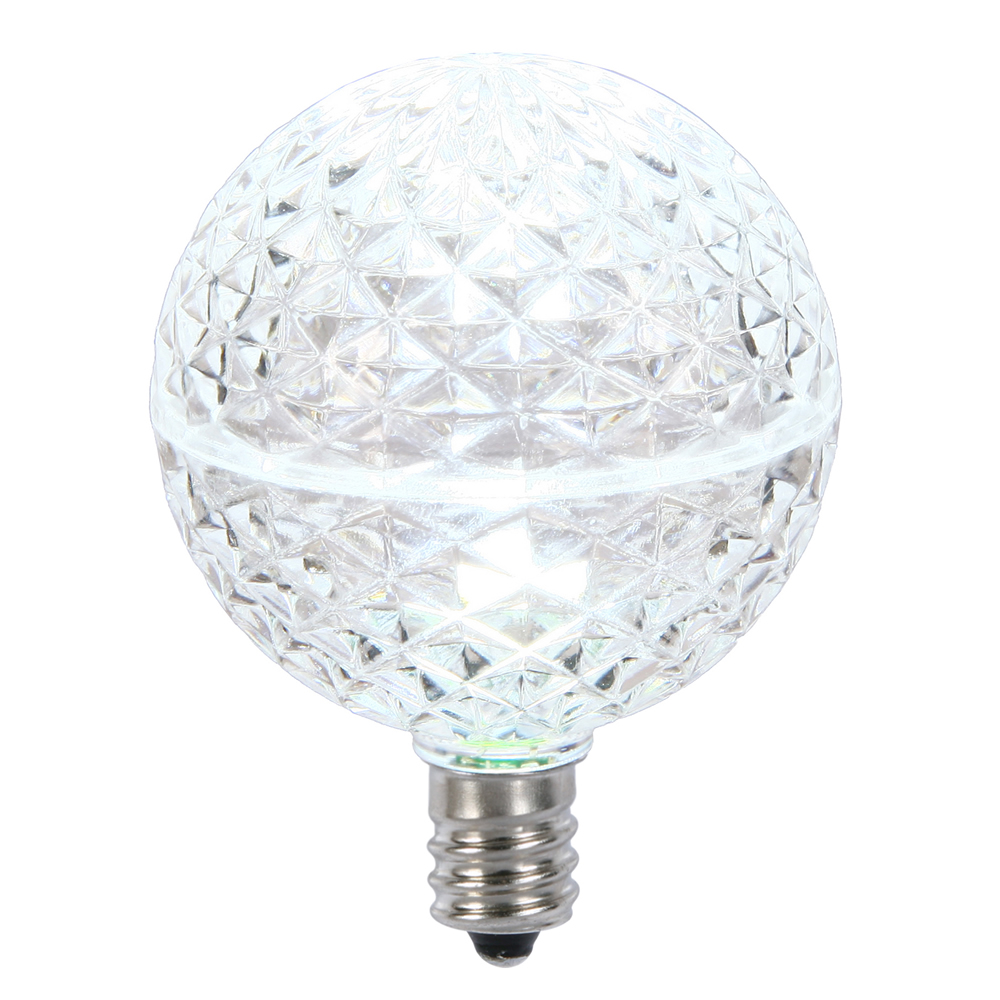 0.38 watt E12 G50 Faceted LED Cool White Replacement Bulb