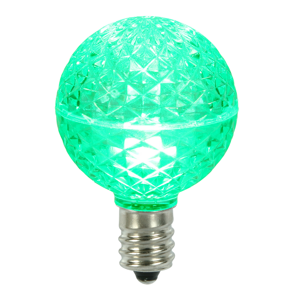 XLEDG64-25 0.45 watt G50 Faceted LED Green E17 Replacement Bulb