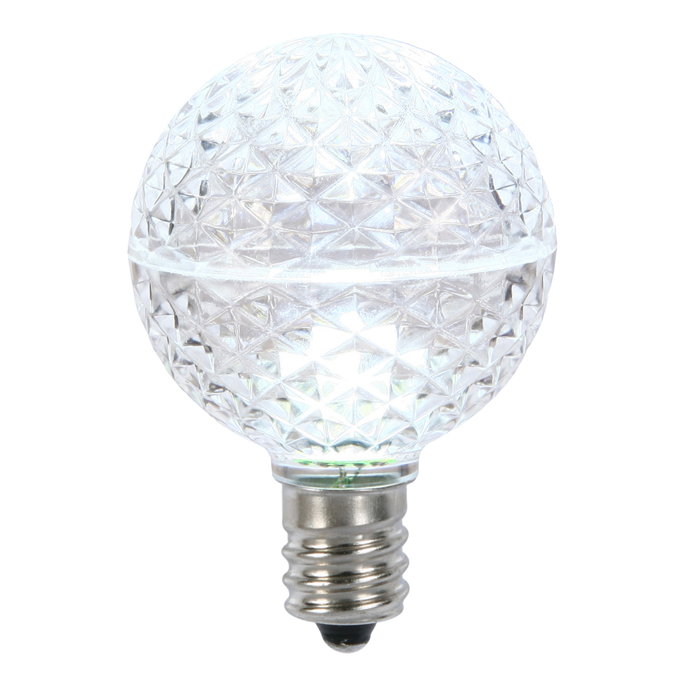 0.45 watt G50 Faceted LED Cool White E17 Replacement Bulb