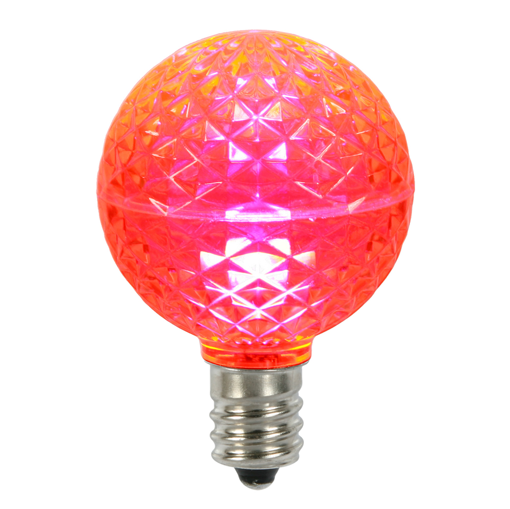 XLEDG69-25 0.45 watt G50 Faceted LED Pink E17 Replacement Bulb