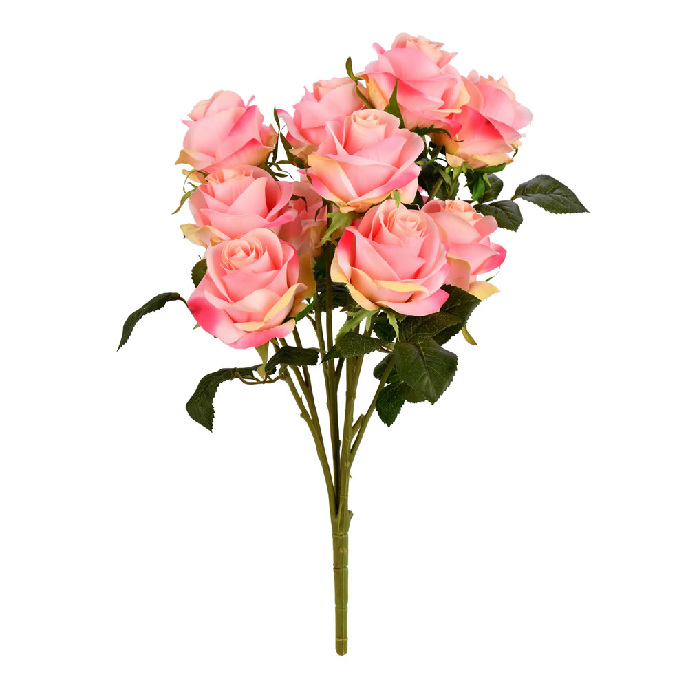 FR190311 17.5 in. Pink Rose Bush