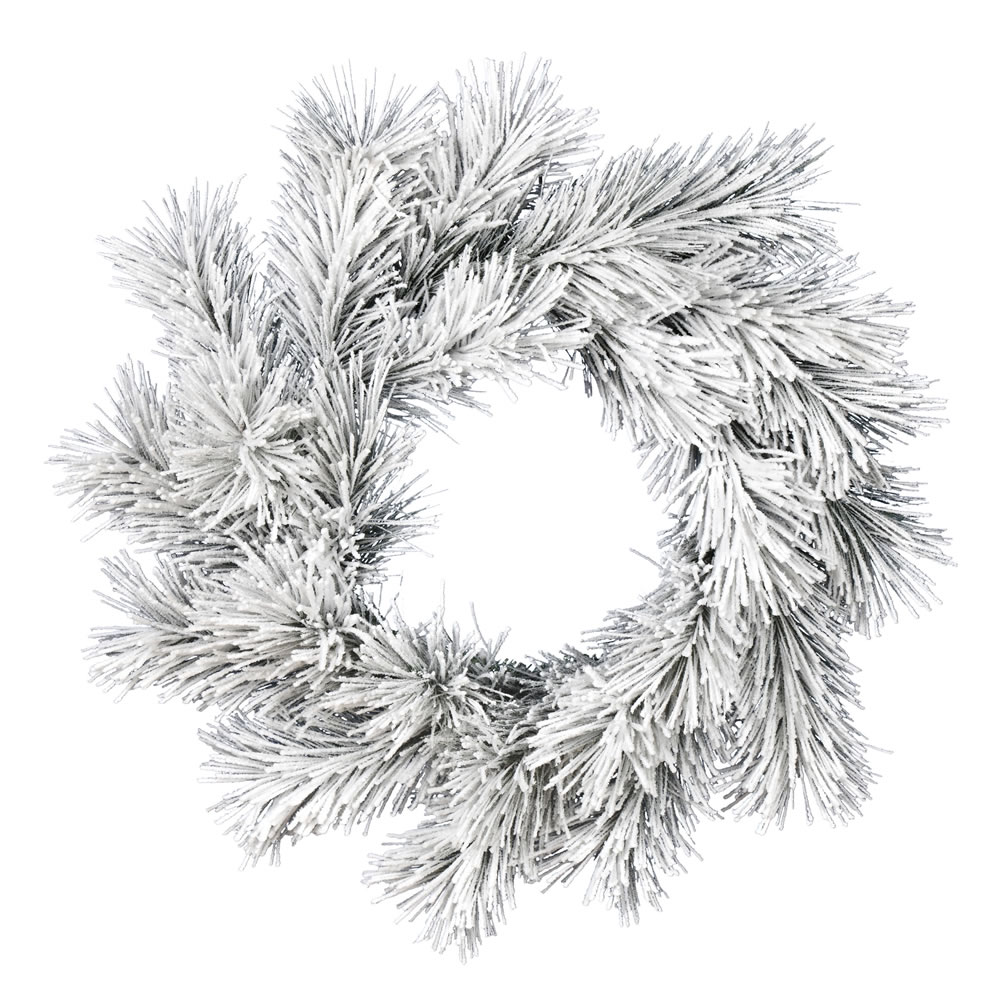 D190924 24 in. Artificial Frosted Beckett Pine Wreath with 24 Tips -  Vickerman