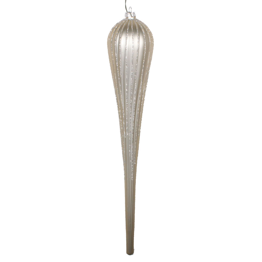 15.75 in. Champagne Glitter Drop Ornament - 2 per Bag