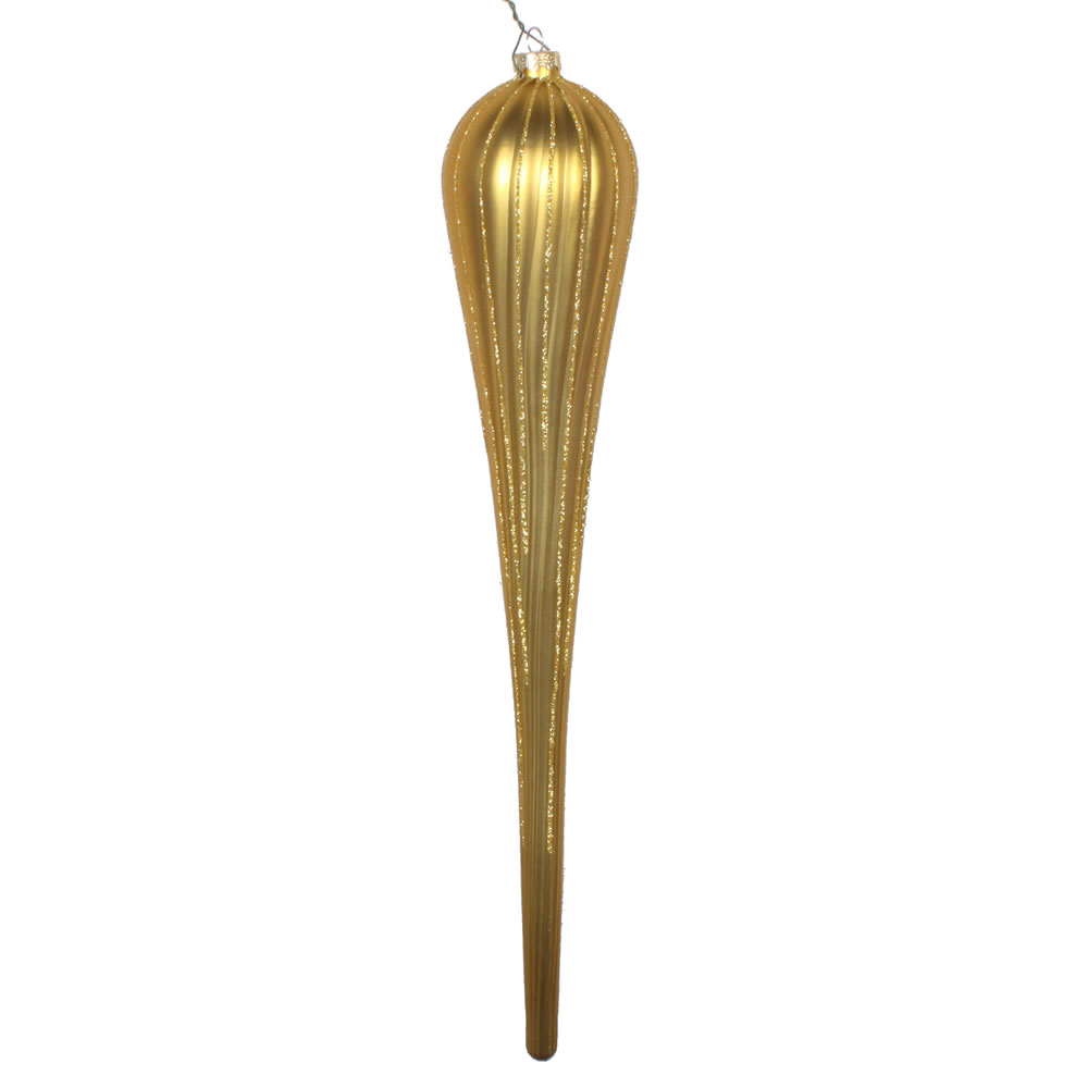 15.75 in. Gold Glitter Drop Ornament - 2 per Bag