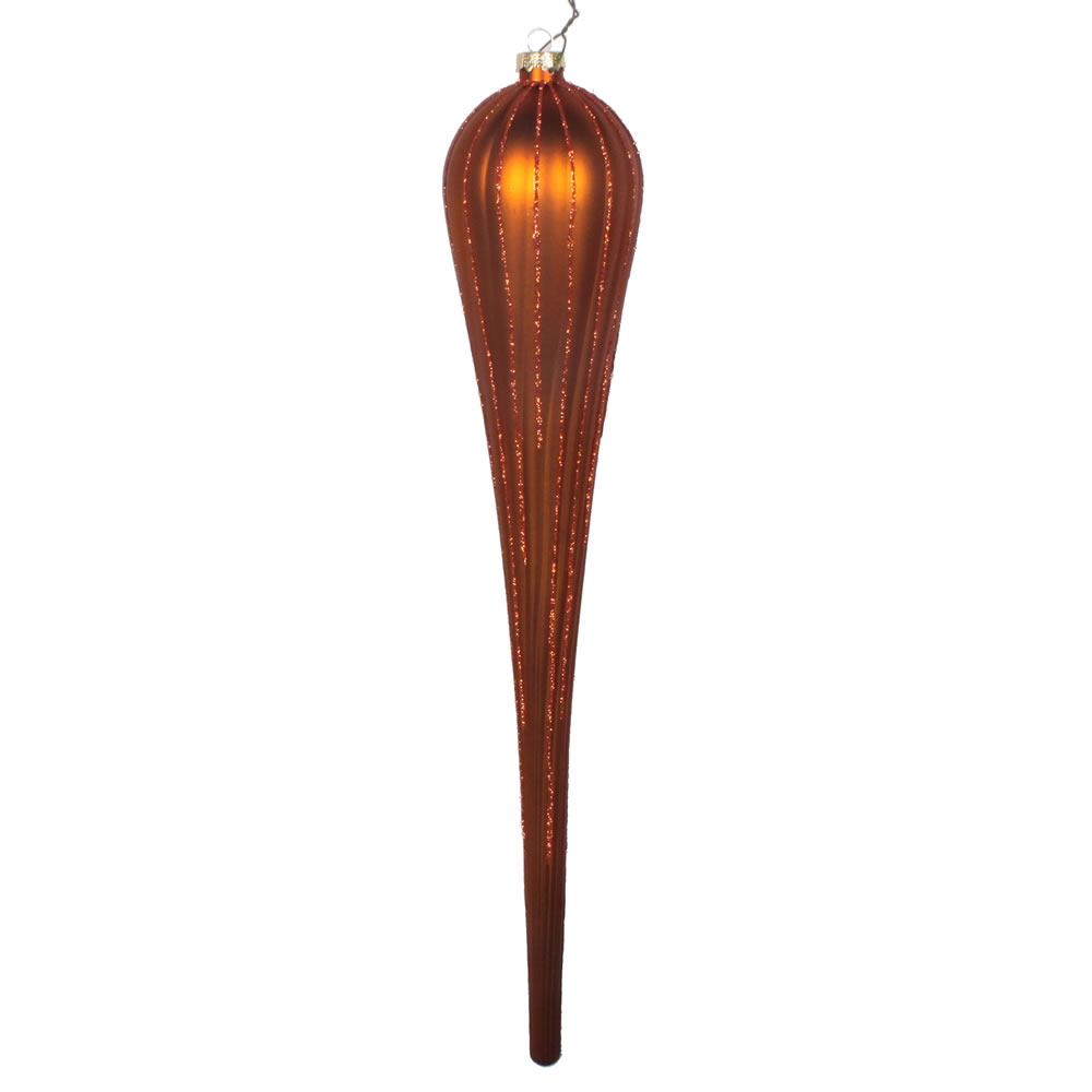 15.75 in. Copper Glitter Drop Ornament - 2 per Bag