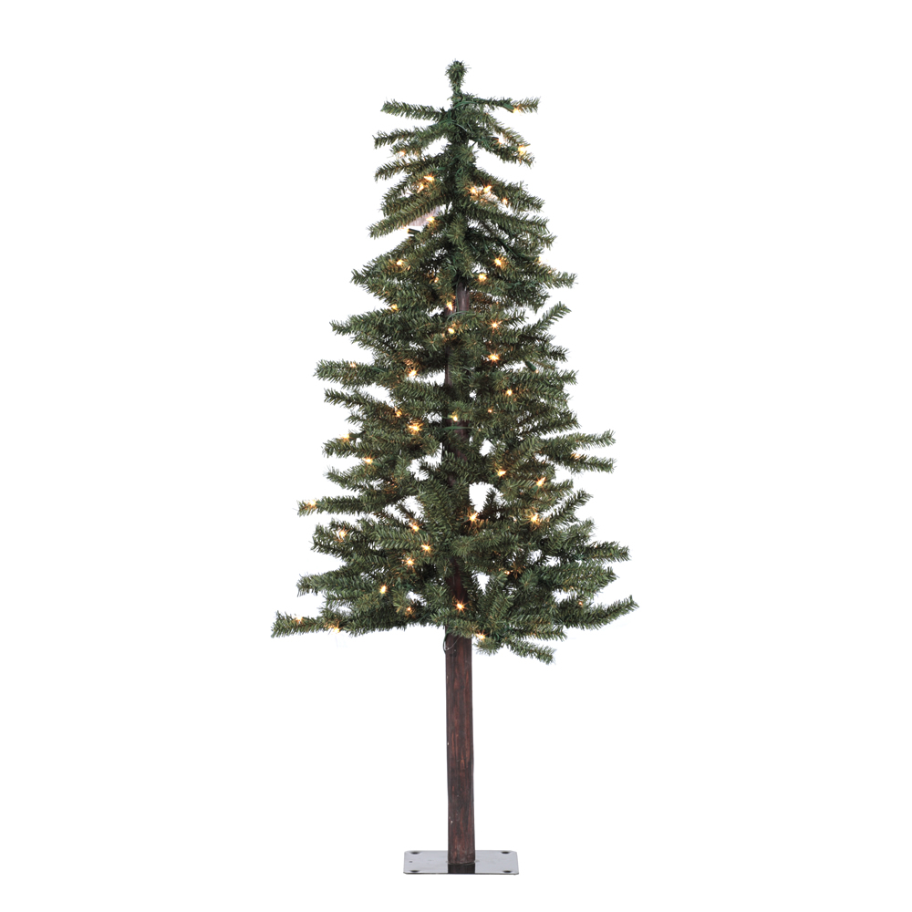 4 ft. x 24 in. Natural Alpine Tree with 337 Tips & 100 Warm White LED Lights