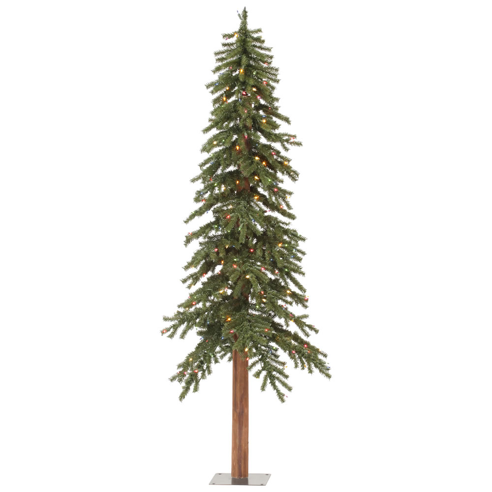 A805162LED 6 ft. x 32 in. Natural Alpine Tree with 657 Tips & 250 Multi-Color LED Lights -  Vickerman