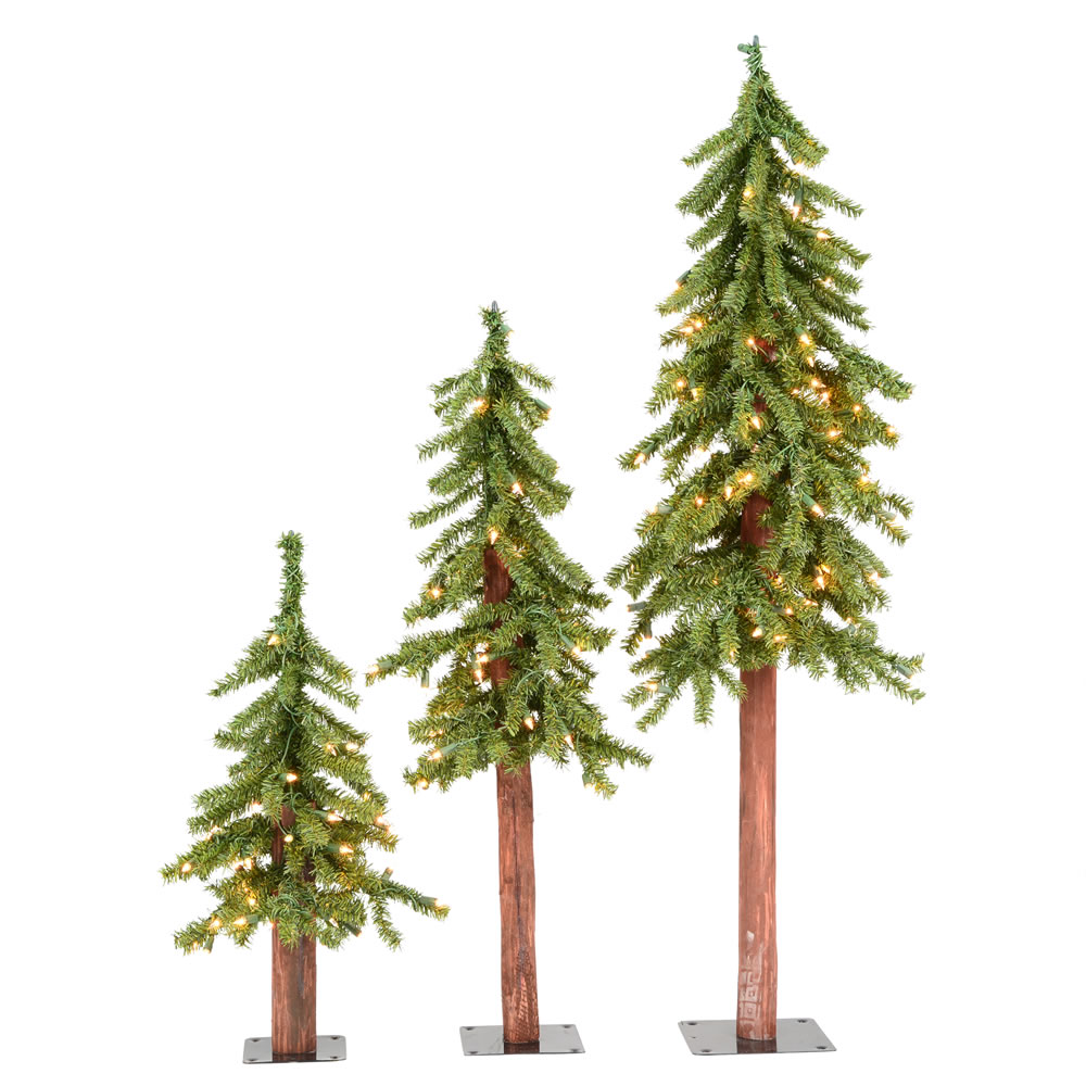 2 x 3 x 4 ft. Natural Alpine Tree Set with 200 LED Warm White Lights