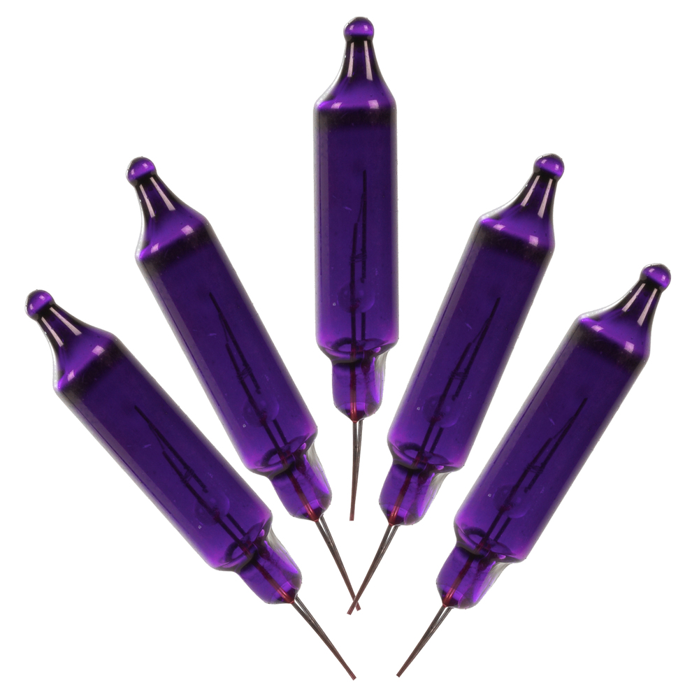 Picture of Vickerman W3V1256 3.5 volt 125mA Purple Glass Incandescent Mini Bulbs - 500 per Bag