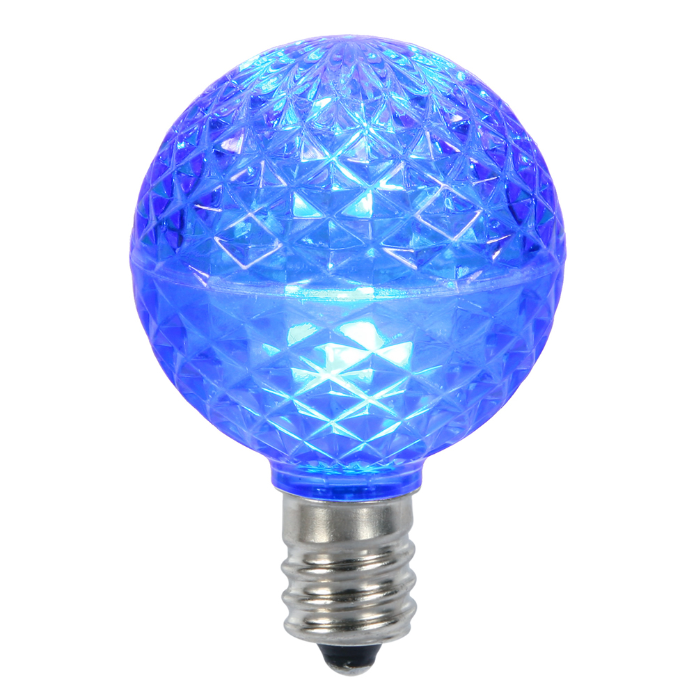 0.45 watt G50 Faceted LED Blue E17 Replacement Bulb