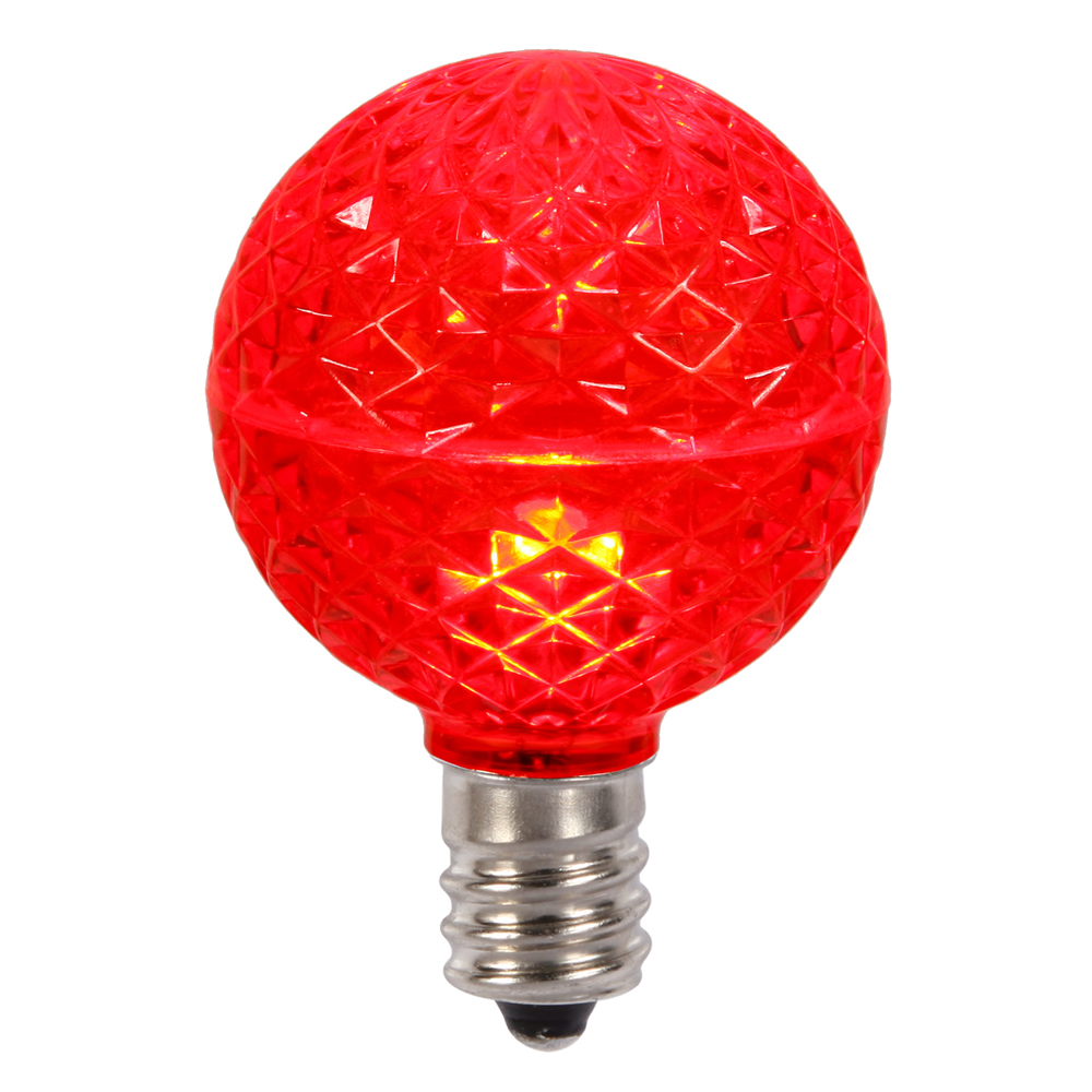 0.45 watt G50 Faceted LED Red E17 Replacement Bulb