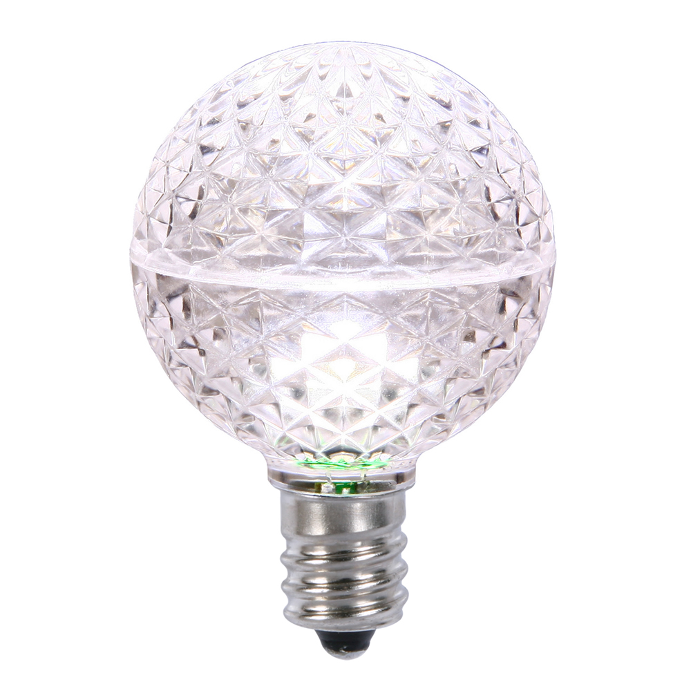 0.45 watt G50 Faceted LED Pure White E17 Replacement Bulb