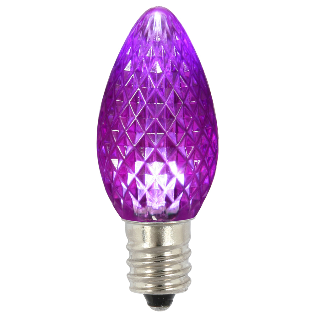 C7 Faceted LED Purple Twinkle Replacement Bulb - 25 per Bag