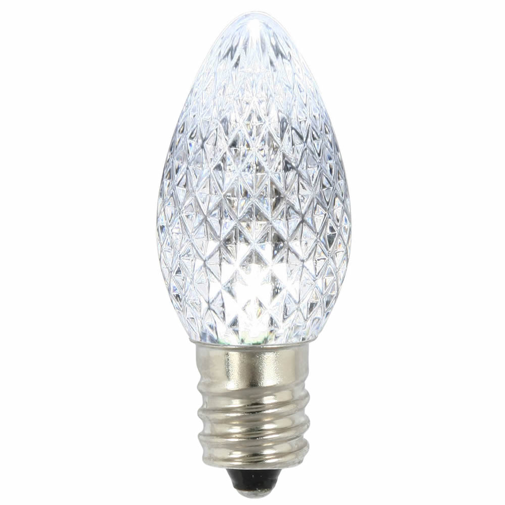C7 Faceted LED Pure White Twinkle Replacement Bulb - 25 per Bag
