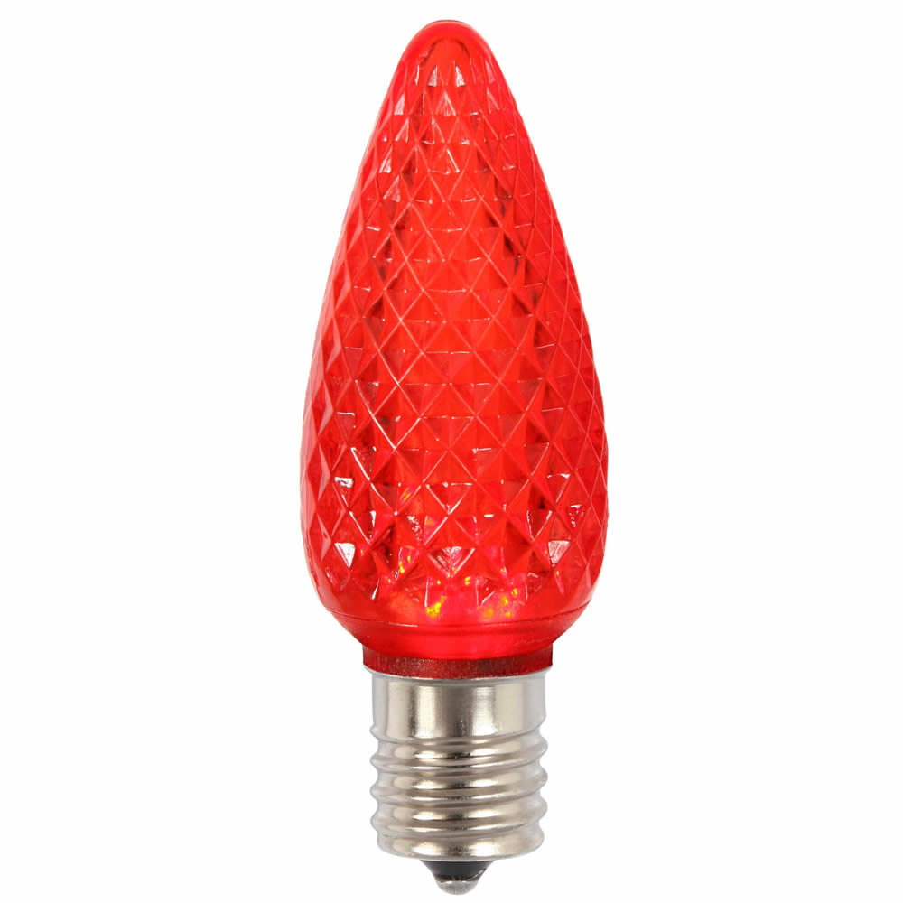 XLEDC93T-25 C9 Faceted LED Red Twinkle Replacement Bulb - 25 per Bag