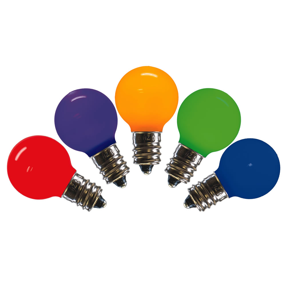 0.96 watt G30 Multi-Color Ceramic LED Bulb with E12 Nickel Base - 25 per Bag