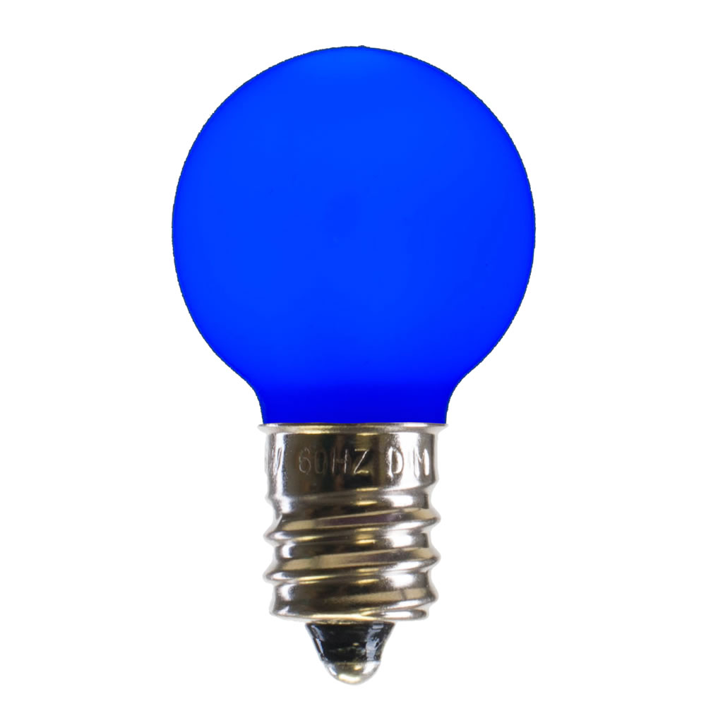 0.96 watt G30 Blue Ceramic LED Bulb with E12 Nickel Base - 25 per Bag