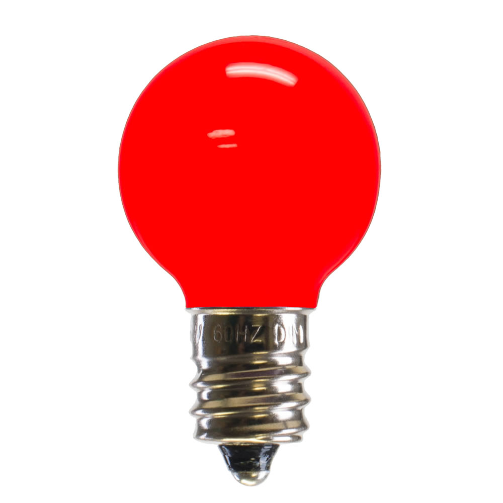 0.96 watt G30 Red Ceramic LED Bulb with E12 Nickel Base - 25 per Bag