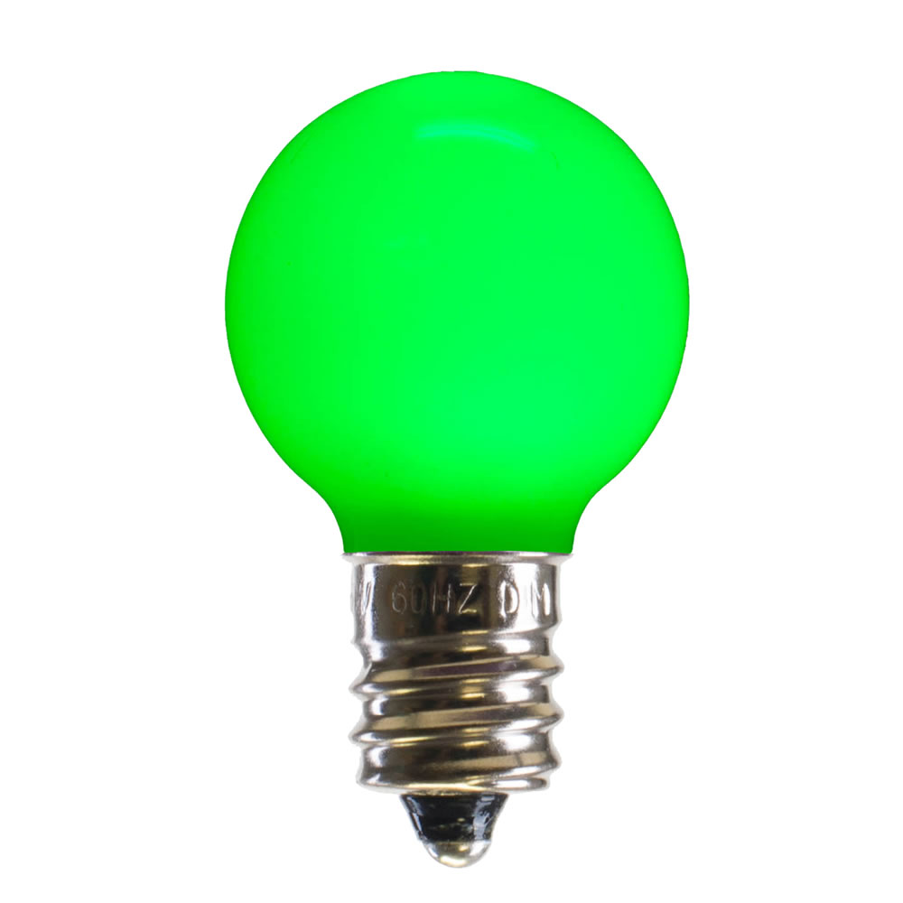 0.96 watt G30 Green Ceramic LED Bulb with E12 Nickel Base - 25 per Bag