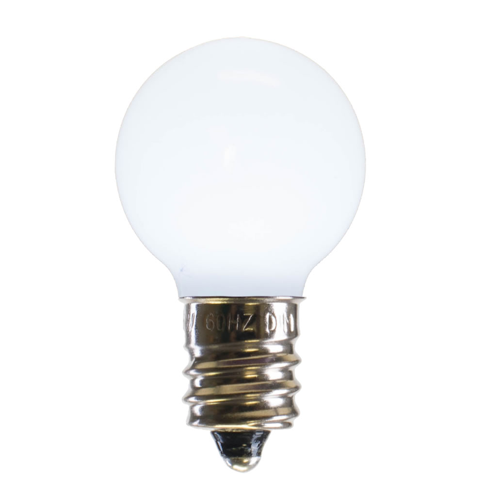 G30 Cool White Ceramic LED Bulb with E12 Nickel Base - 25 per Bag