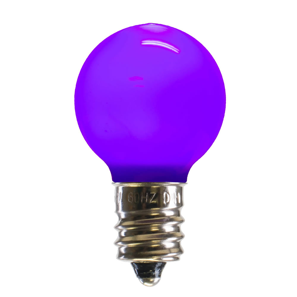 0.96 watt G30 Purple Ceramic LED Bulb with E12 Nickel Base - 25 per Bag