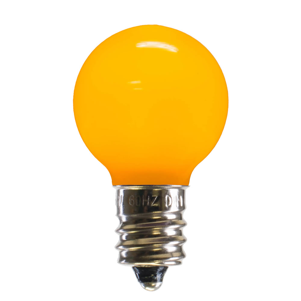 0.96 watt G30 Yellow Ceramic LED Bulb with E12 Nickel Base - 25 per Bag