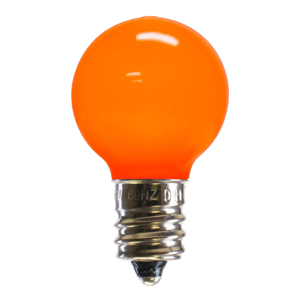 XLEDCG38-25 0.96 watt G30 Orange Ceramic LED Bulb with E12 Nickel Base - 25 per Bag