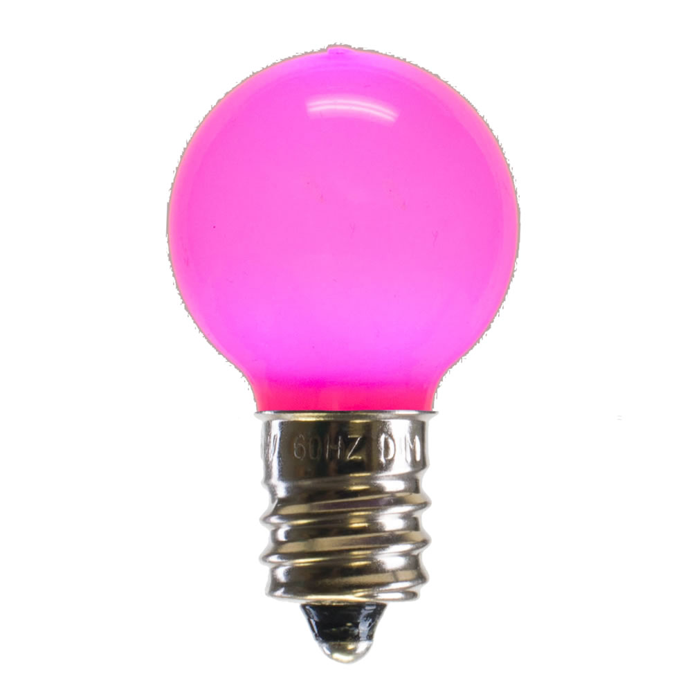 0.96 watt G30 Pink Ceramic LED Bulb with E12 Nickel Base - 25 per Bag